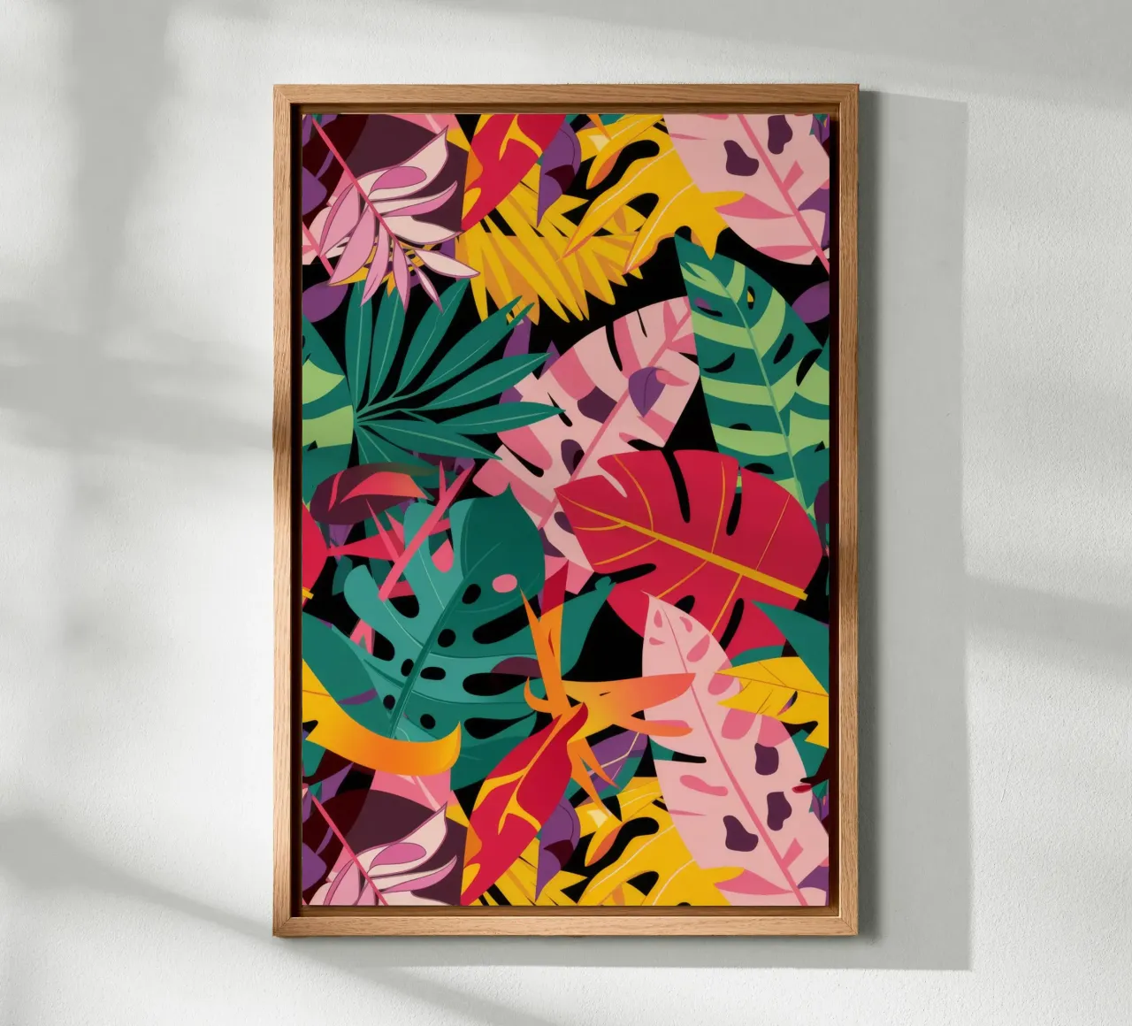 Jungle Maximalist Dream canvas with Floater frame by Tiga Bersama