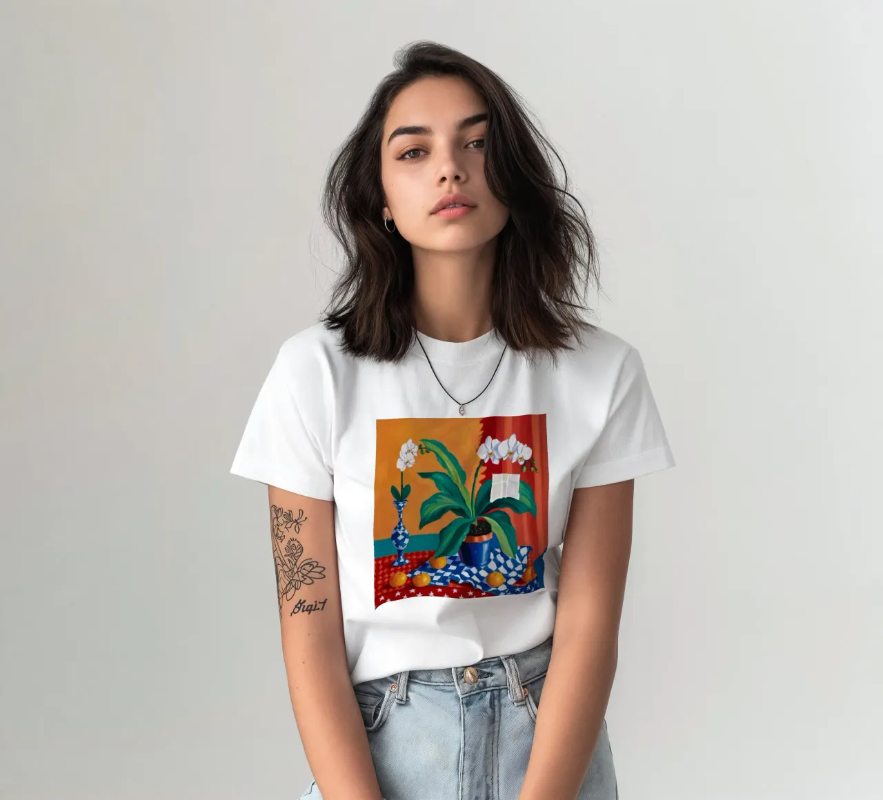 Orquídea y guinga camiseta de Fable Tempa