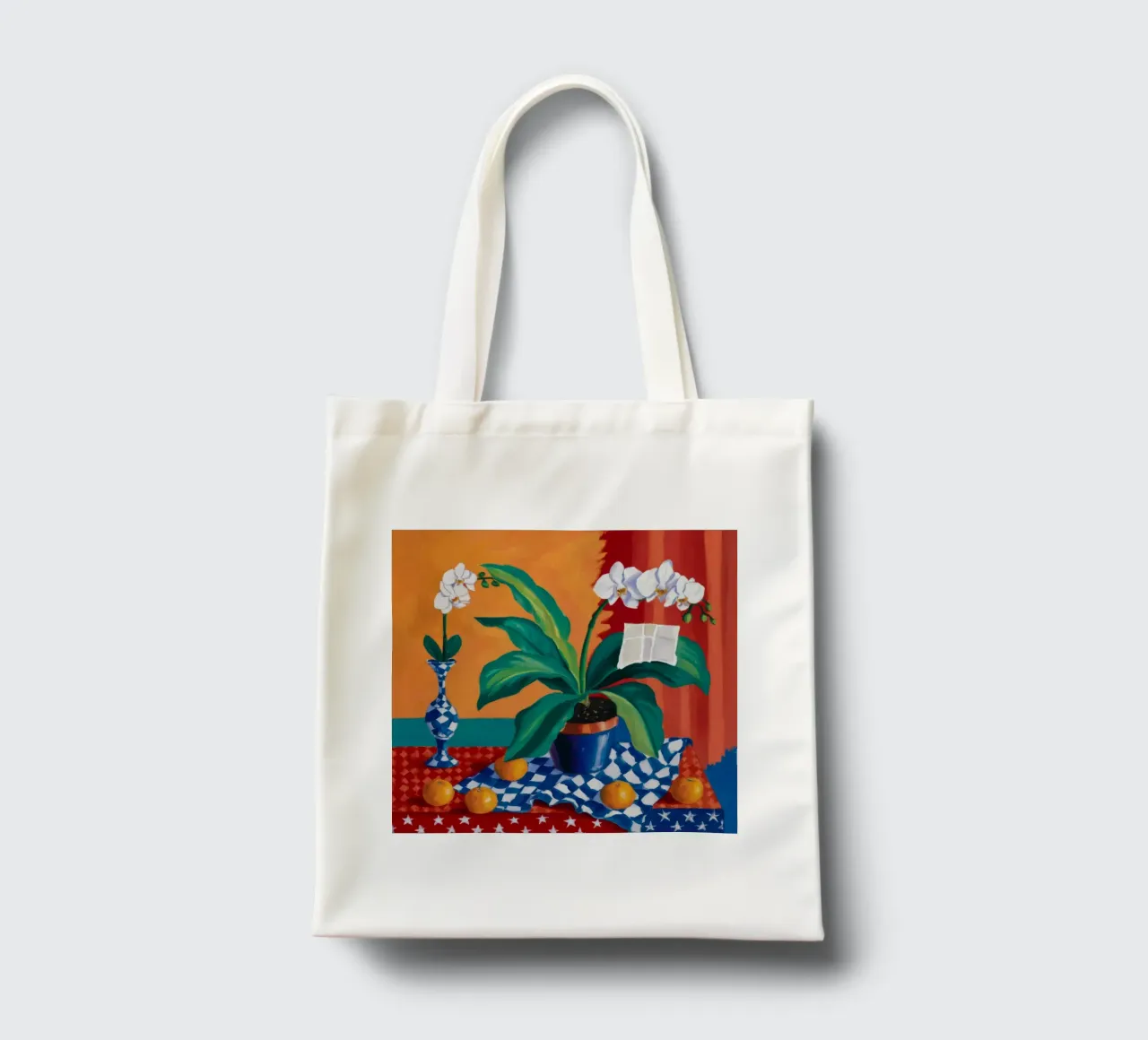 Orchidea e percalle borsa in juta da Fable Tempa