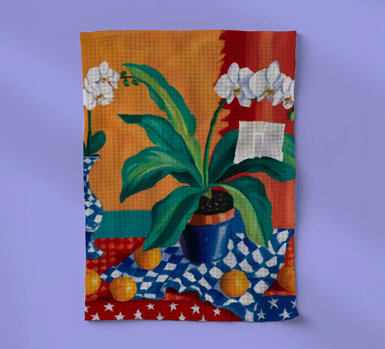Orquídea y guinga paño de cocina de Fable Tempa