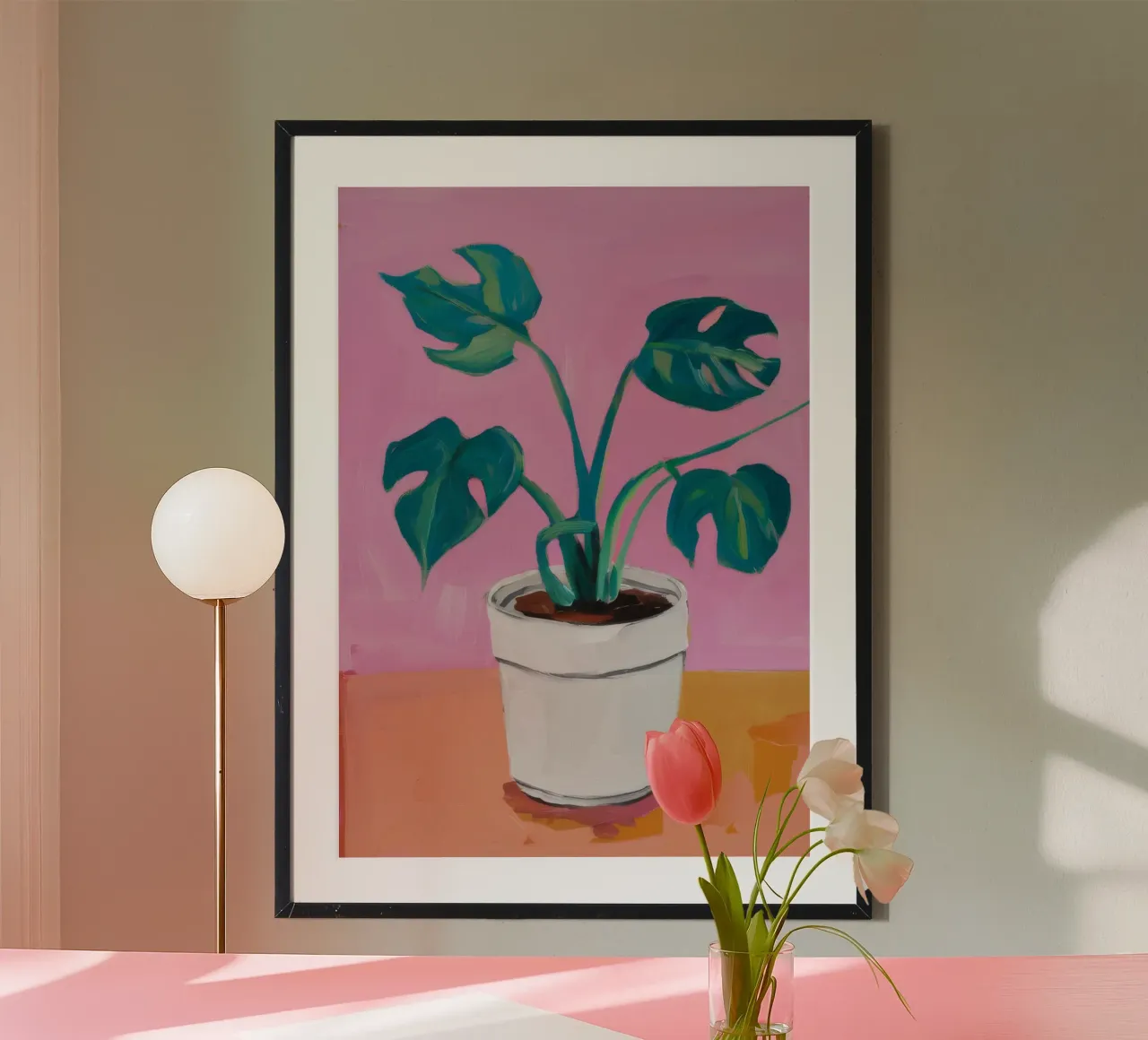 Pink Pot Monstera hahnemühle by Pan Denim