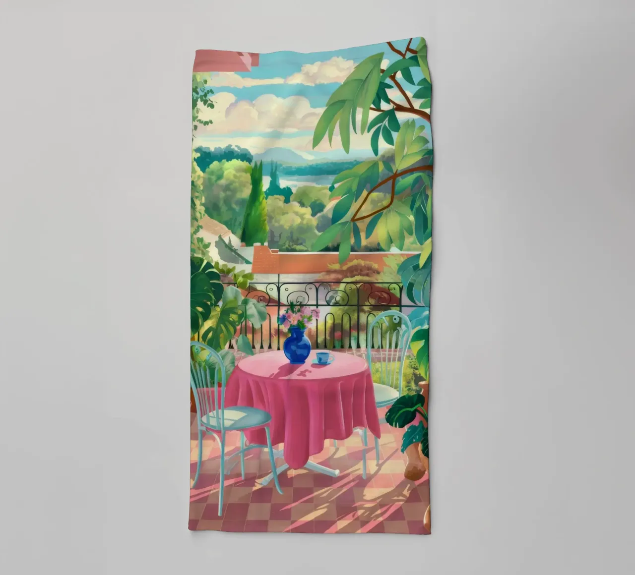 Terrazza Sogno di Pranzo asciugamano da bagno da Haven Fantasy