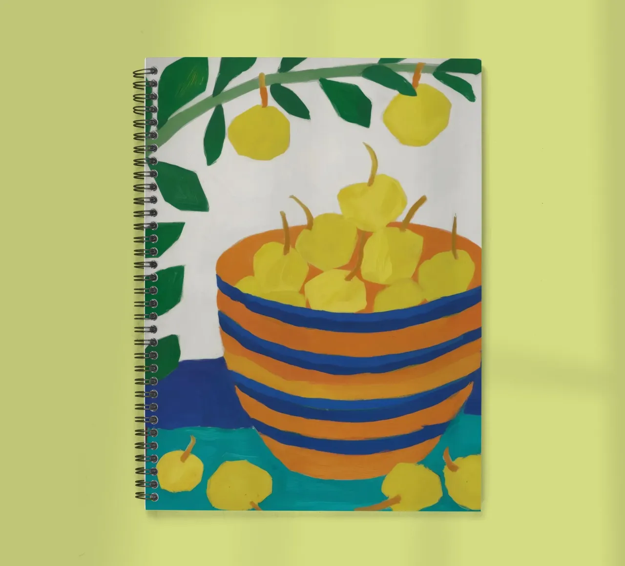 Lemon Bowl Stripes spiral notebook by Tiga Bersama
