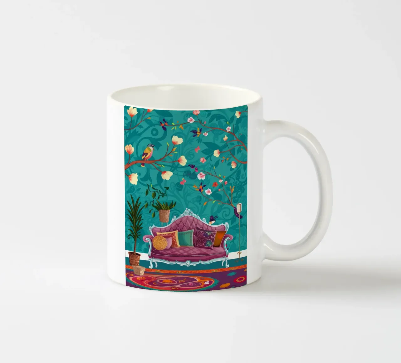 Divano in velluto Voliera tazza in ceramica da Haven Fantasy