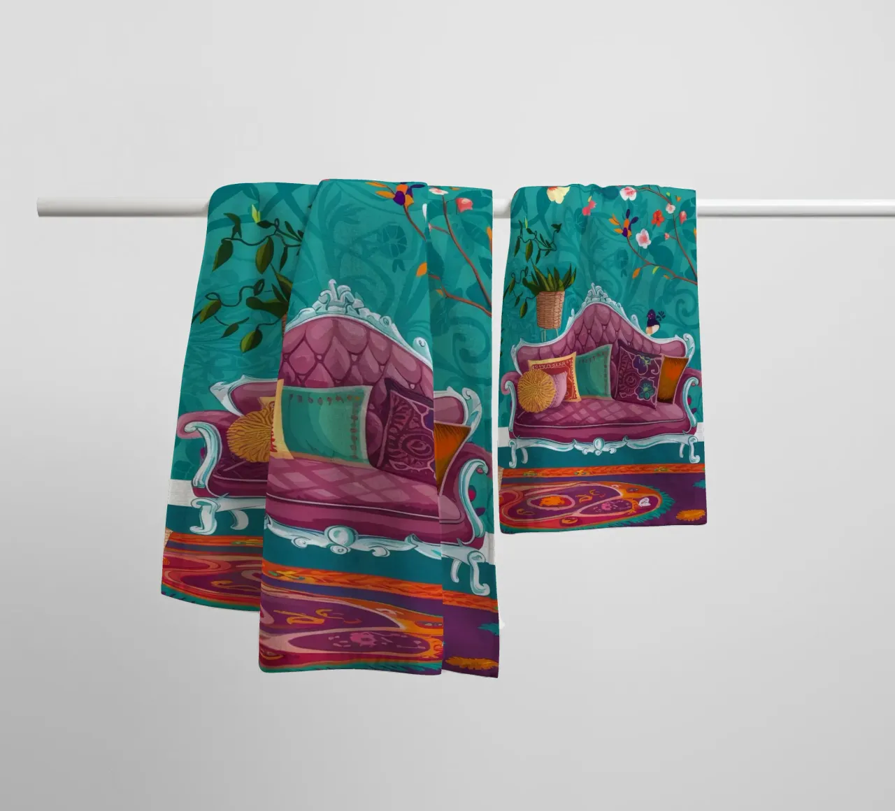 Divano in velluto Voliera asciugamano da bagno da Haven Fantasy