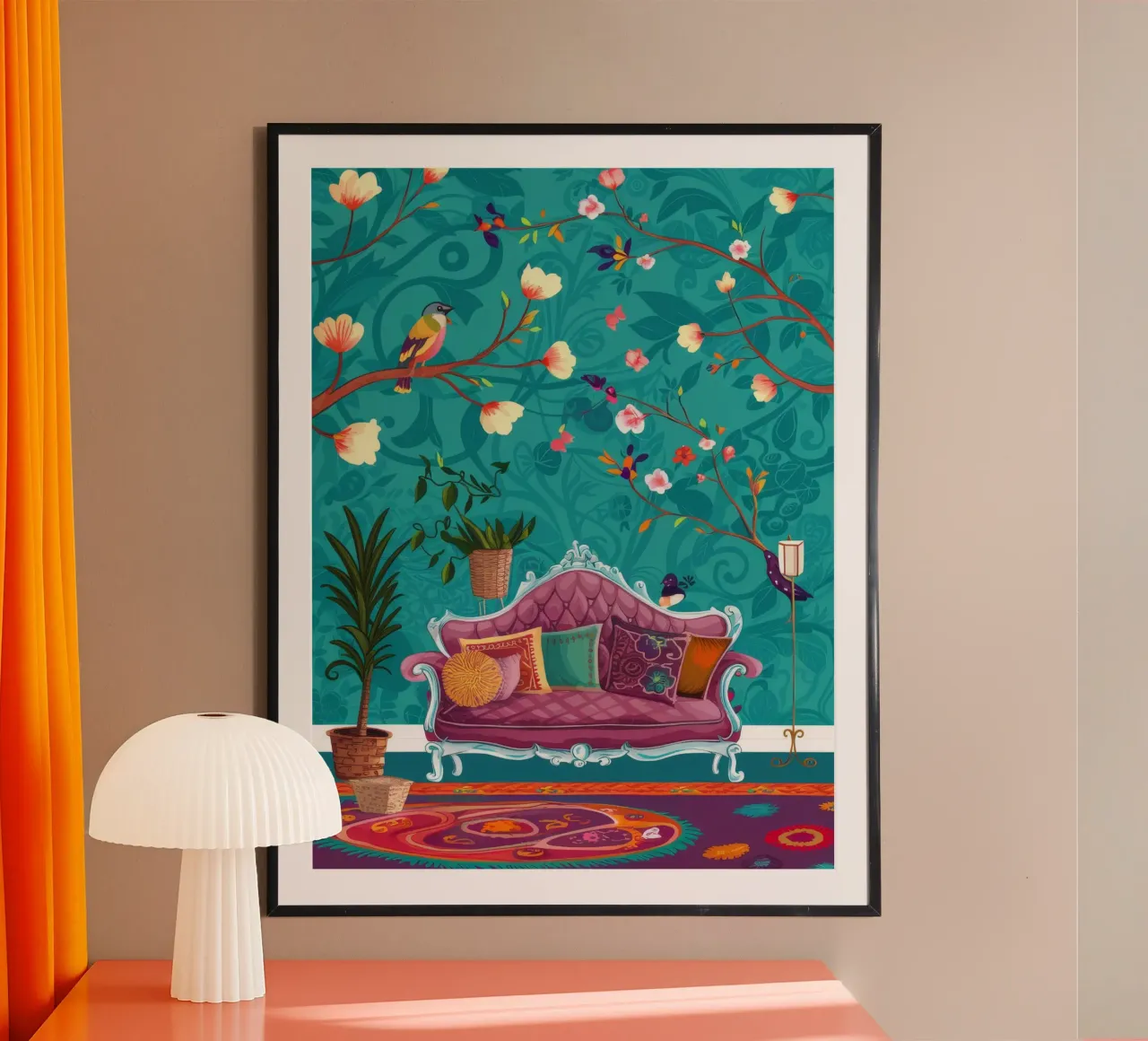 Divano in velluto Voliera poster da Haven Fantasy