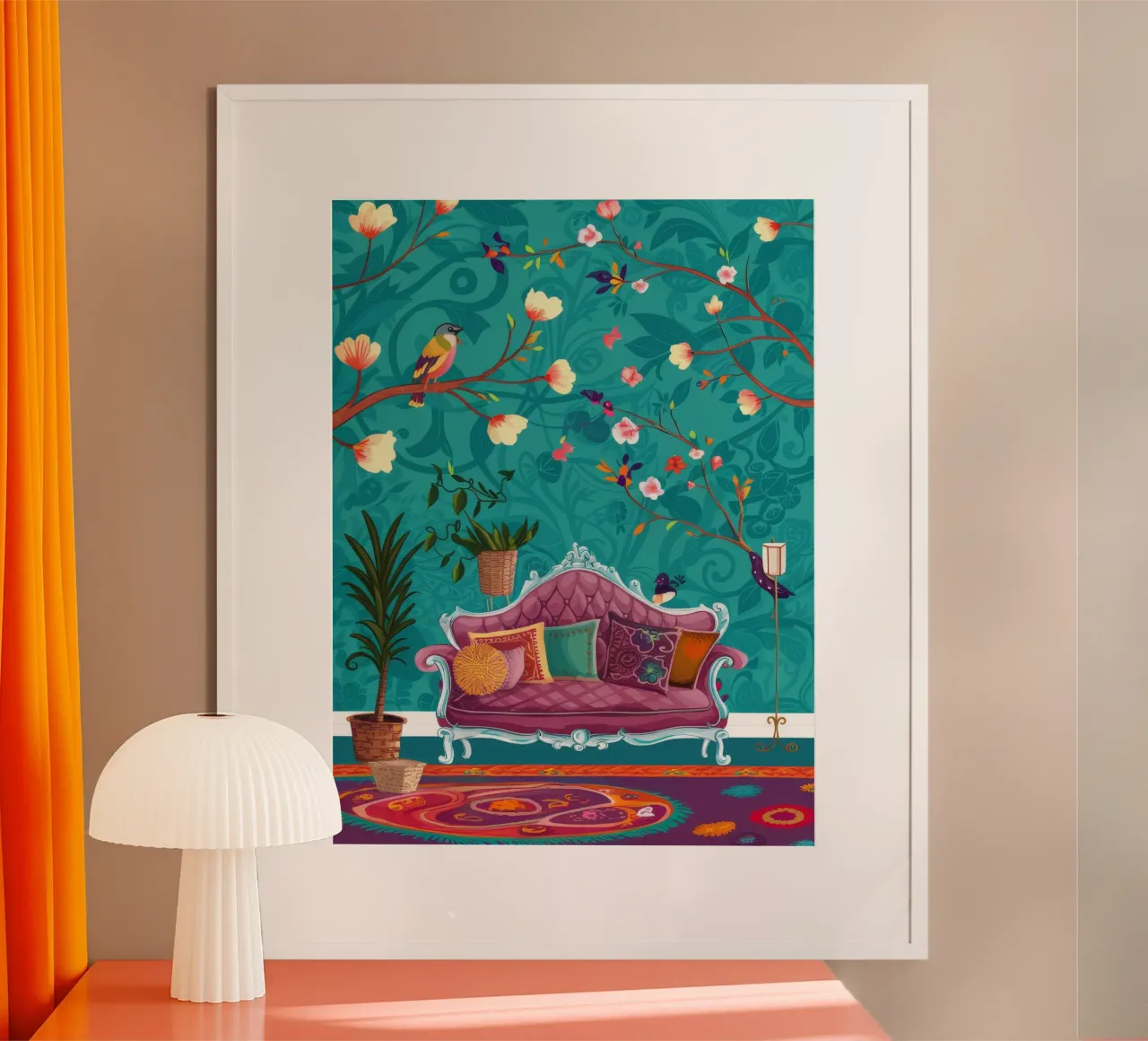 Divano in velluto Voliera poster da Haven Fantasy