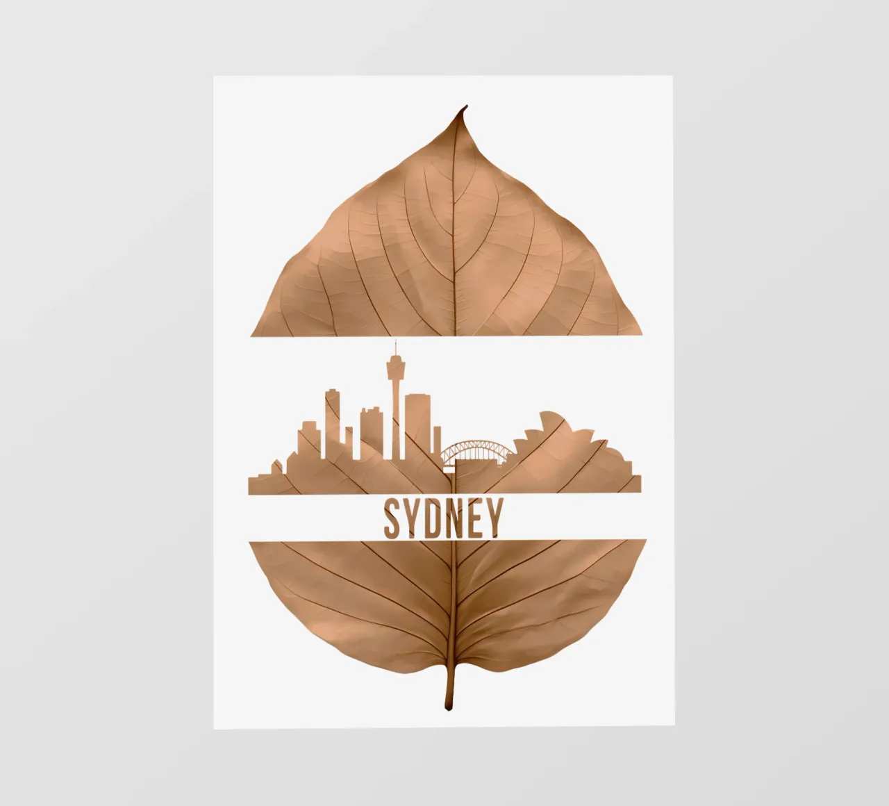 skyline della città di sydney taglio di foglie ilustrazione pellicola backlit da kahfiza