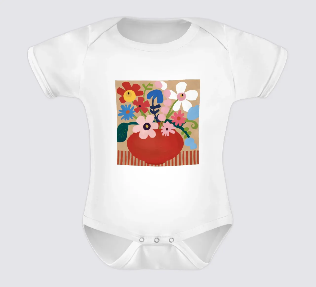 Terra Cotta Bloom body neonato maniche corte da Fable Tempa