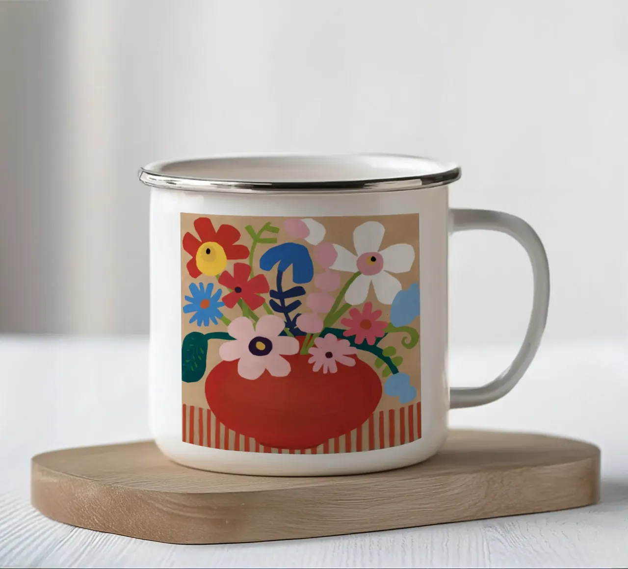 Terra Cotta Bloom tazza in smalto da Fable Tempa