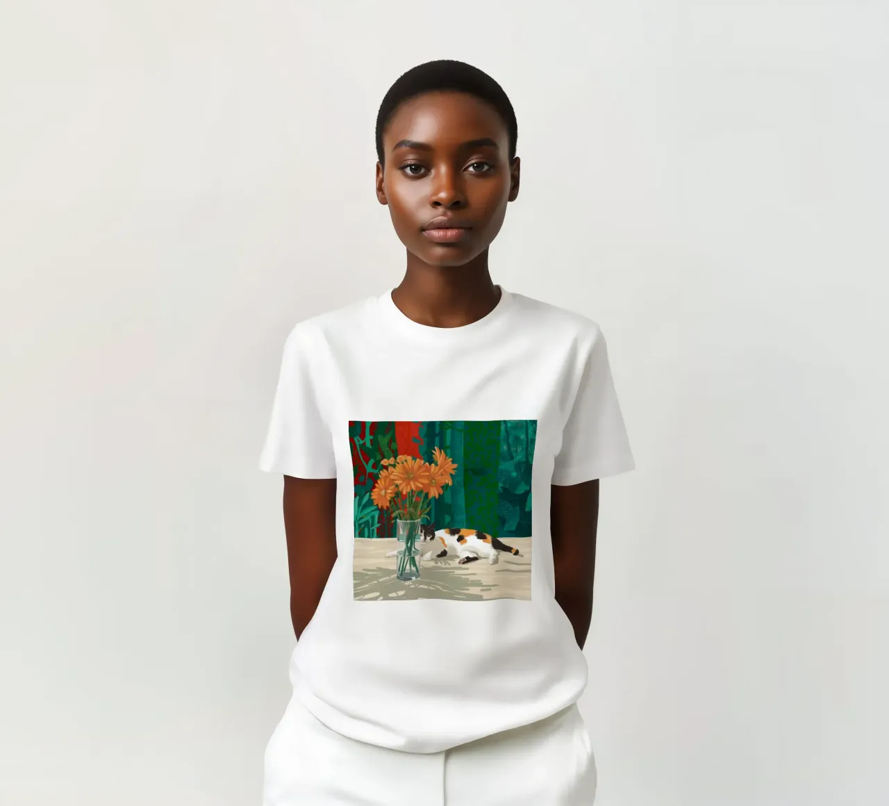Gatto Calico Raggio di Sole t-shirt da Haven Fantasy