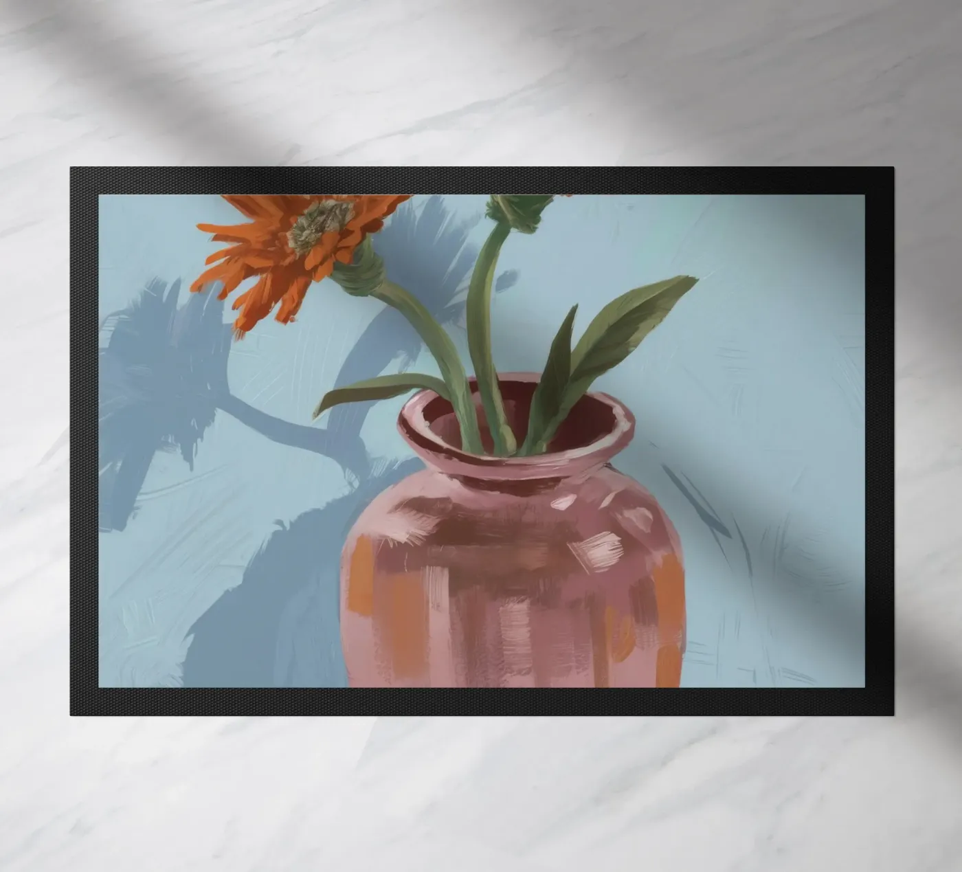 Gerbera Vase Shadow doormat by Pan Denim