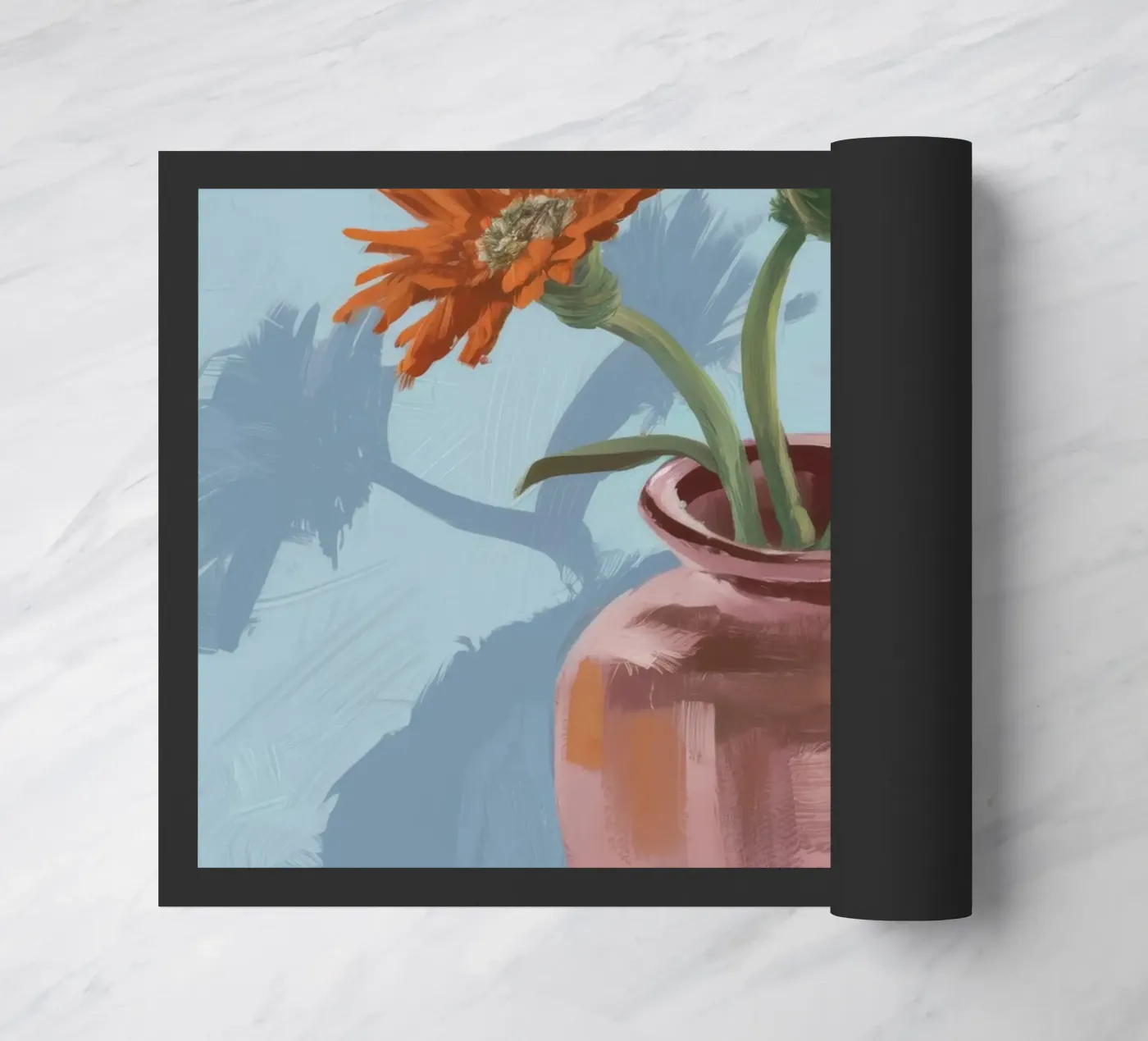 Gerbera Vase Shadow doormat by Pan Denim
