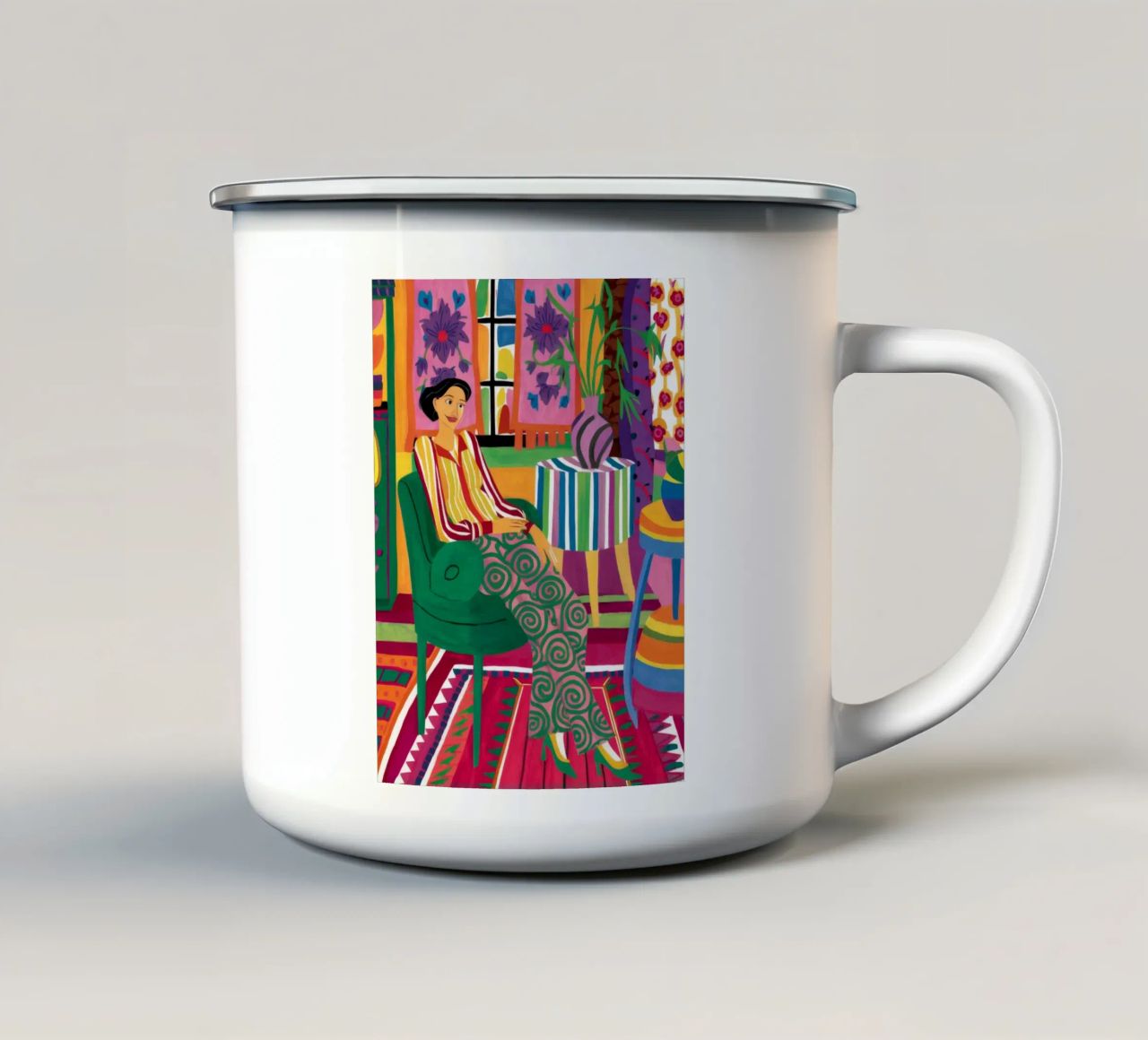 Gemusterte Strumpfhose Repose Emaille Tasse von Haven Fantasy