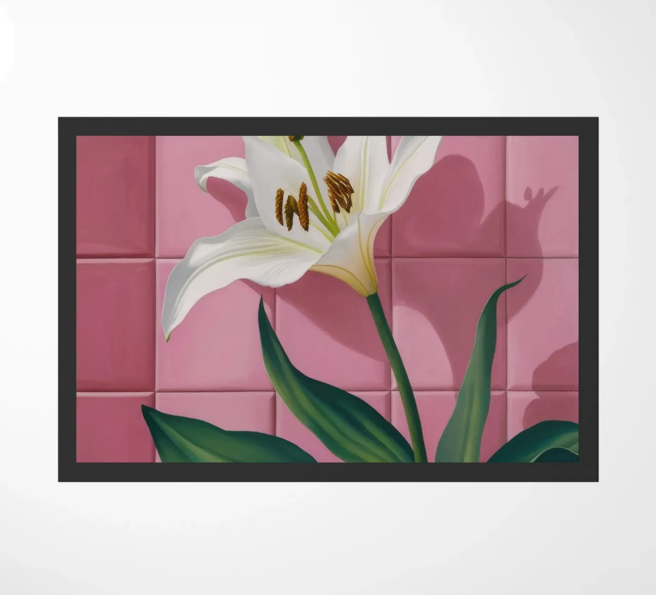 Piastrella rosa giglio bianco zerbino da Pan Denim