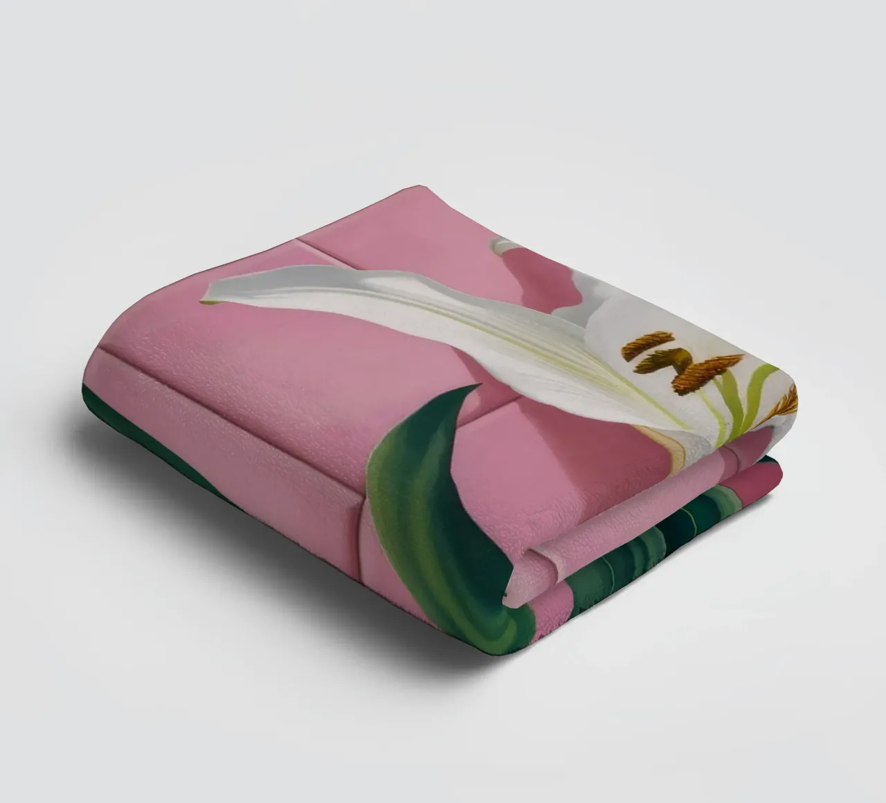 Piastrella rosa giglio bianco asciugamano da bagno da Pan Denim
