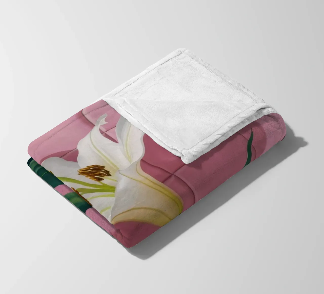 Piastrella rosa giglio bianco coperta in pile da Pan Denim