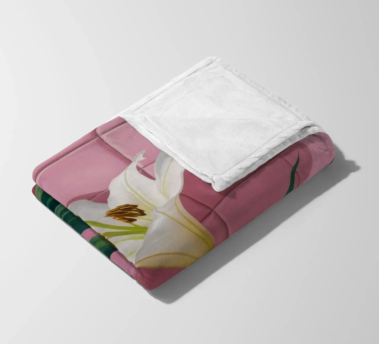 Piastrella rosa giglio bianco coperta in pile da Pan Denim