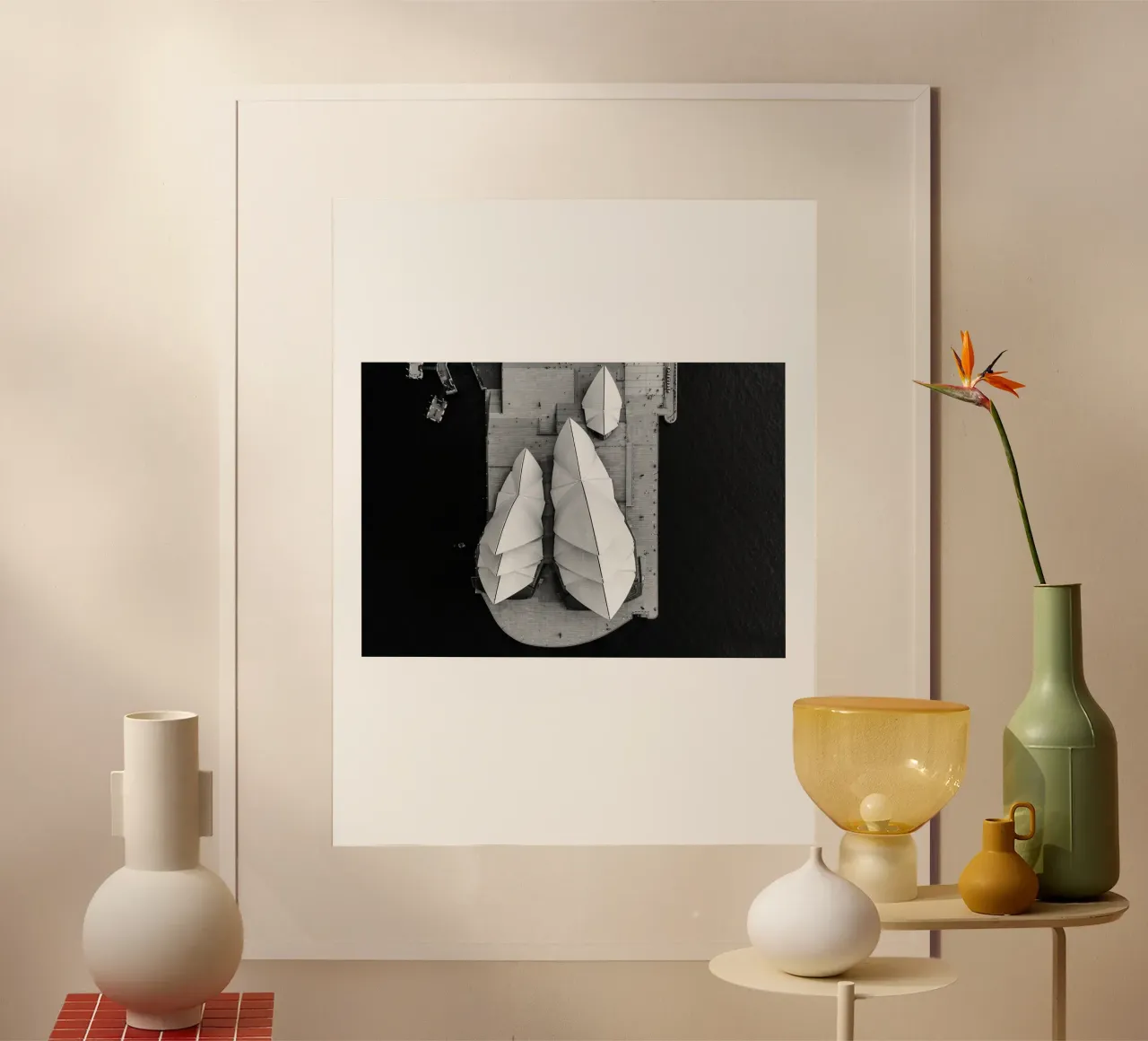 Sydney Black and White poster with aluminum frame by Black And White
