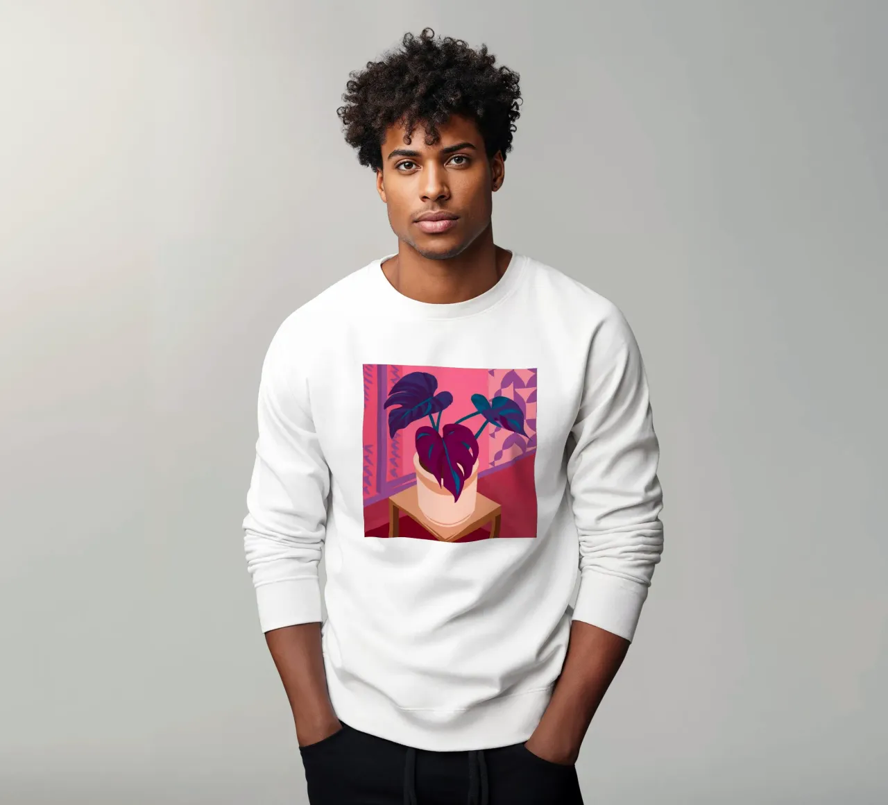Impianto a luce rosa felpa da Pan Denim