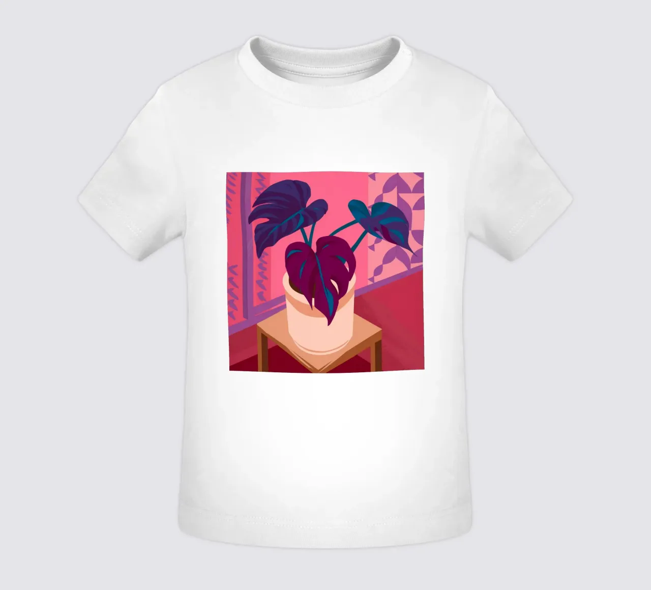 Impianto a luce rosa maglietta neonato da Pan Denim