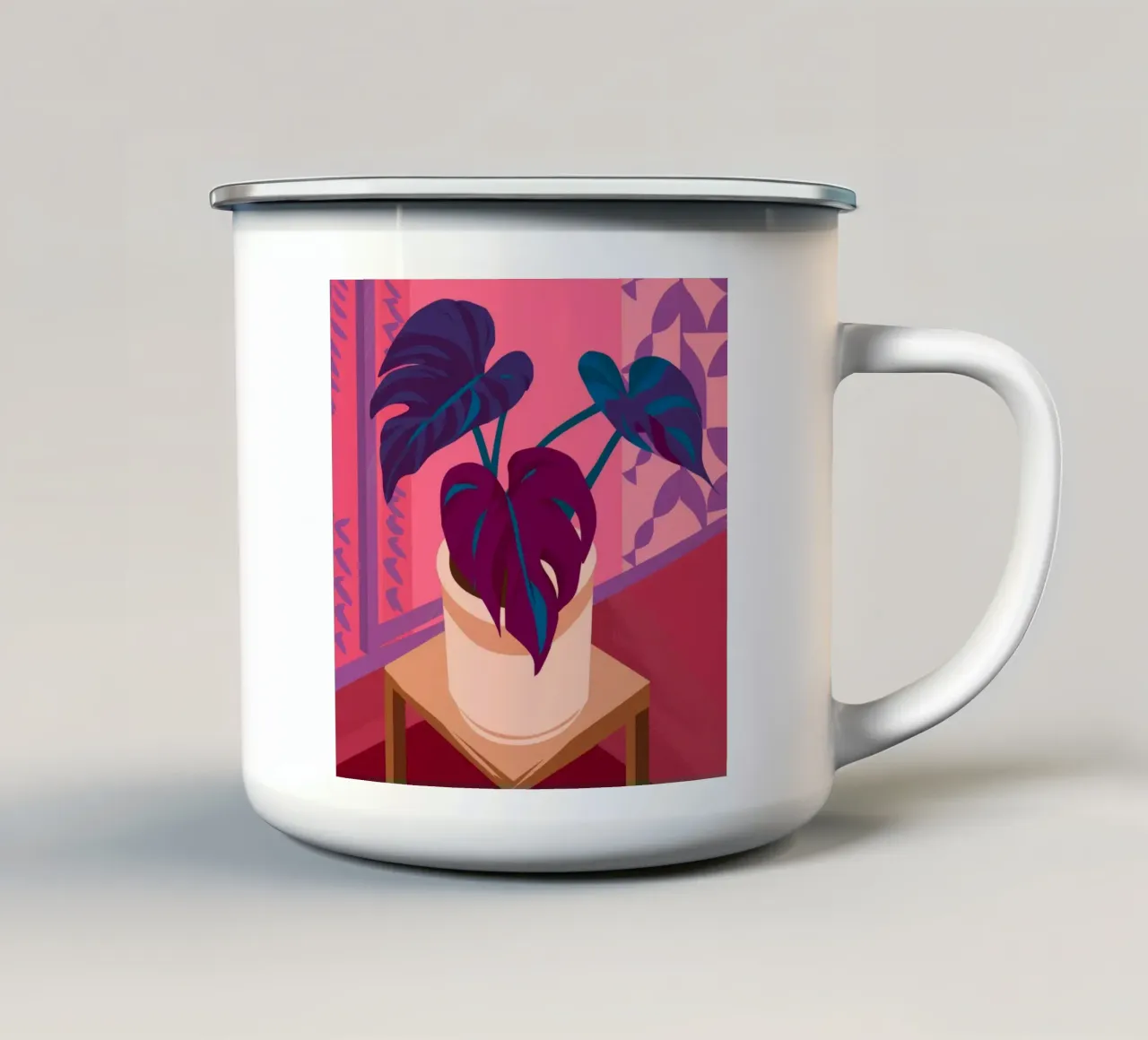 Impianto a luce rosa tazza in smalto da Pan Denim