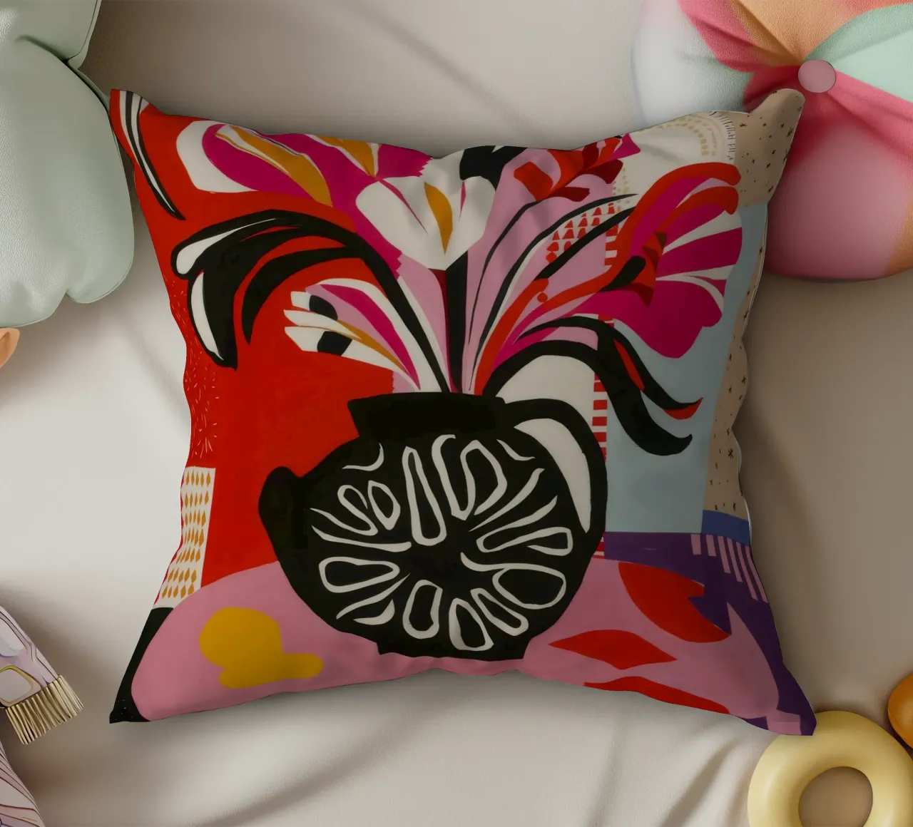 Abstract Bloom Expression decorative cushion by Fable Tempa