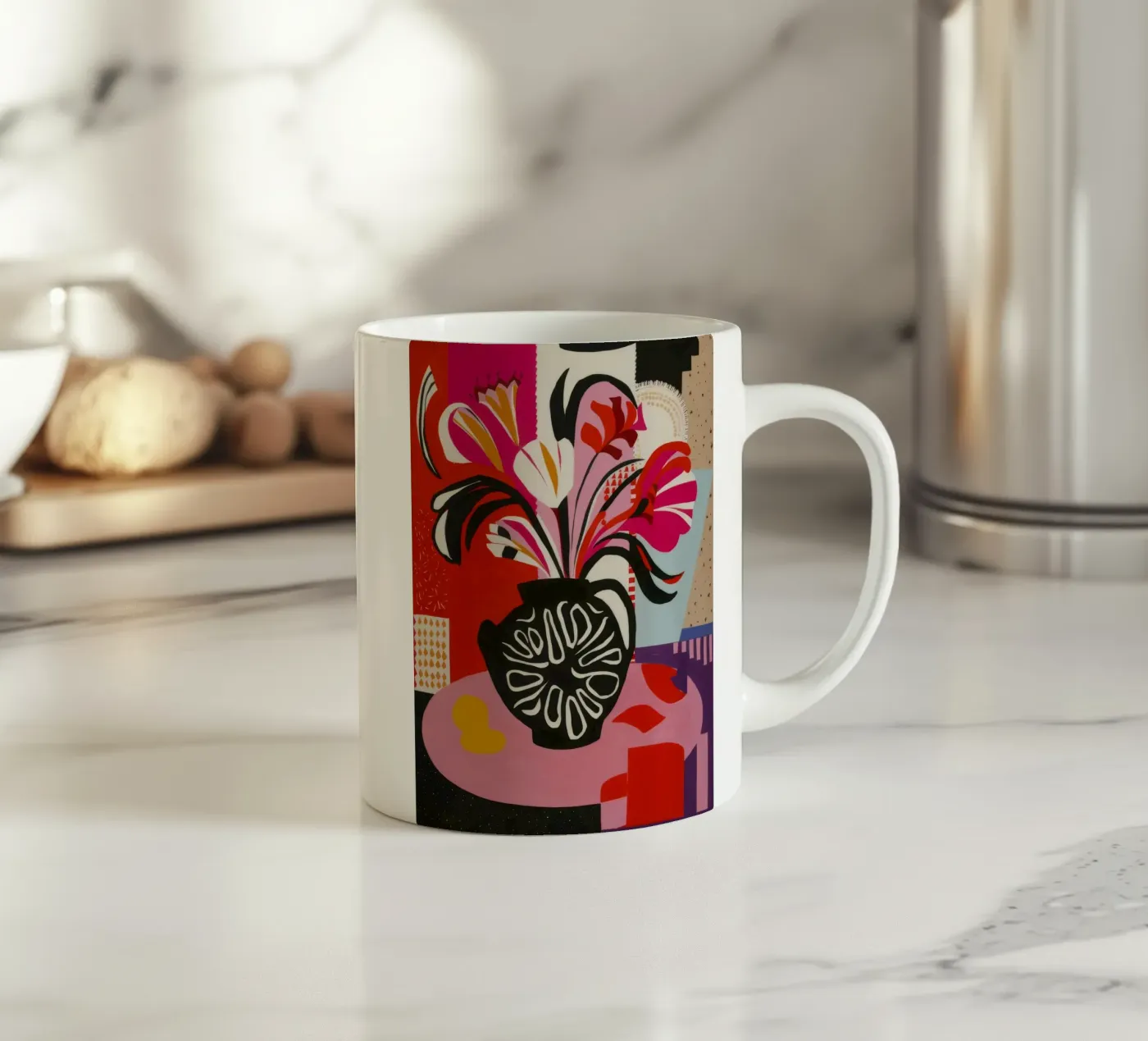 Abstract Bloom Expression ceramic mug by Fable Tempa