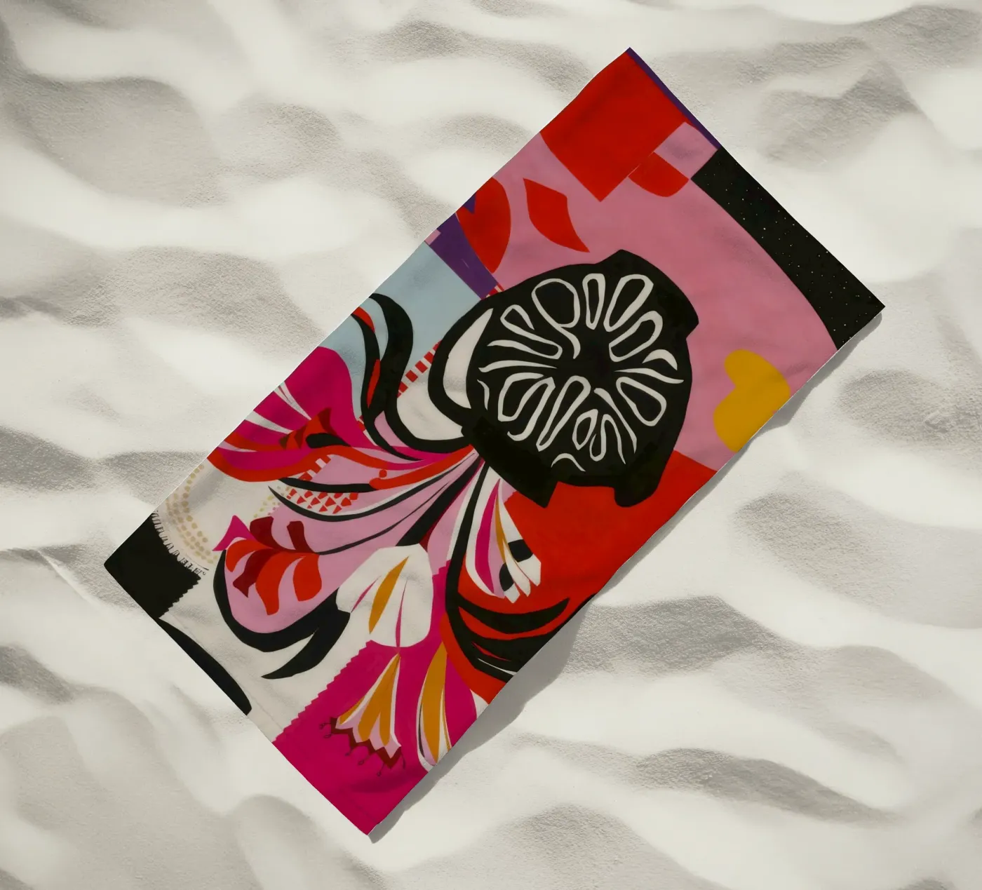 Abstracte bloei expressie strandhanddoek van Fable Tempa