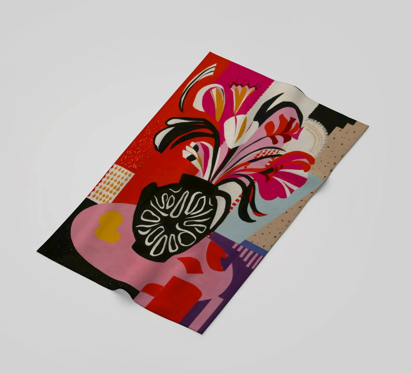 Abstracte bloei expressie strandhanddoek van Fable Tempa