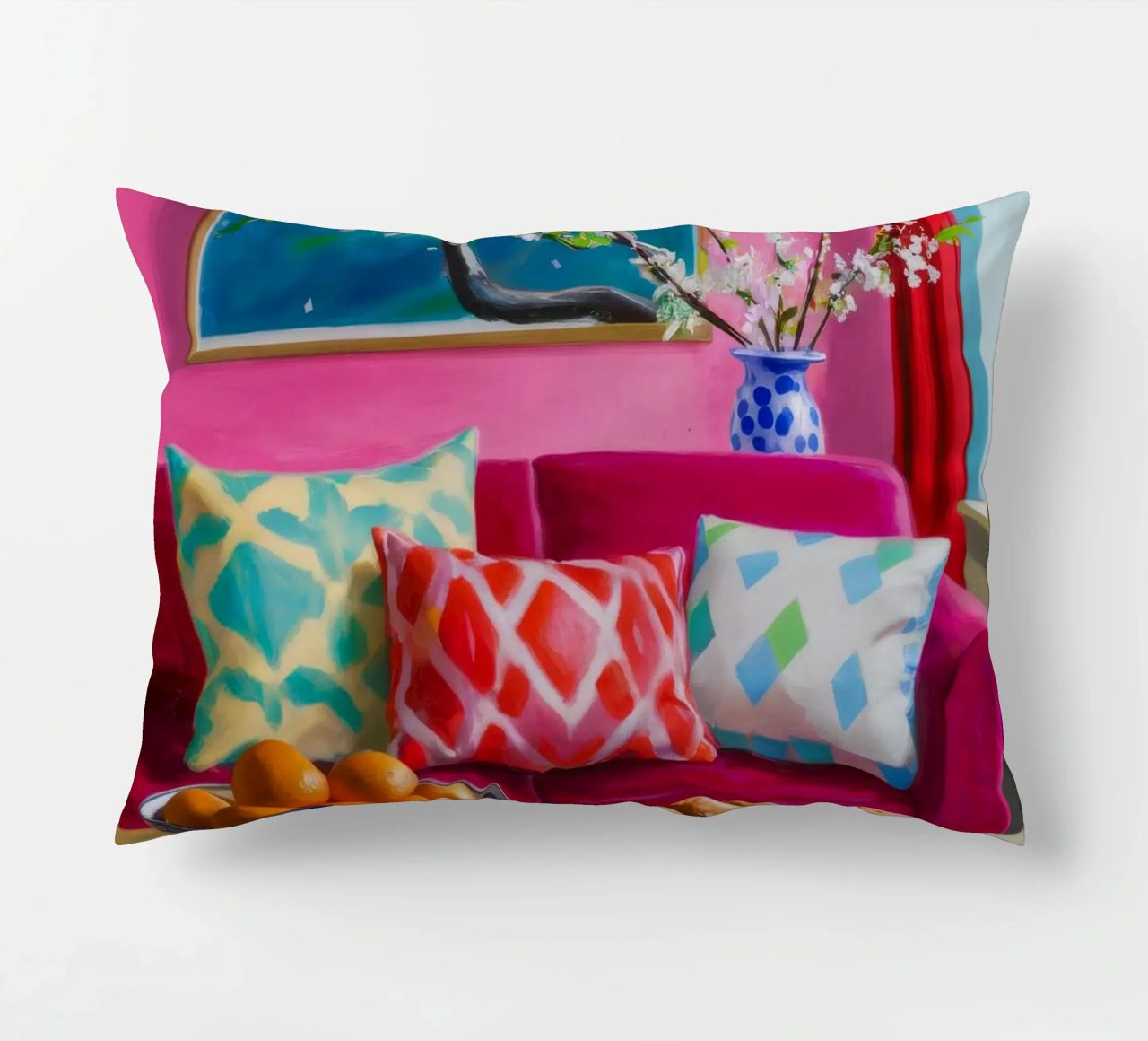 Pink Sofa Magenta Wall cuscino da Haven Fantasy