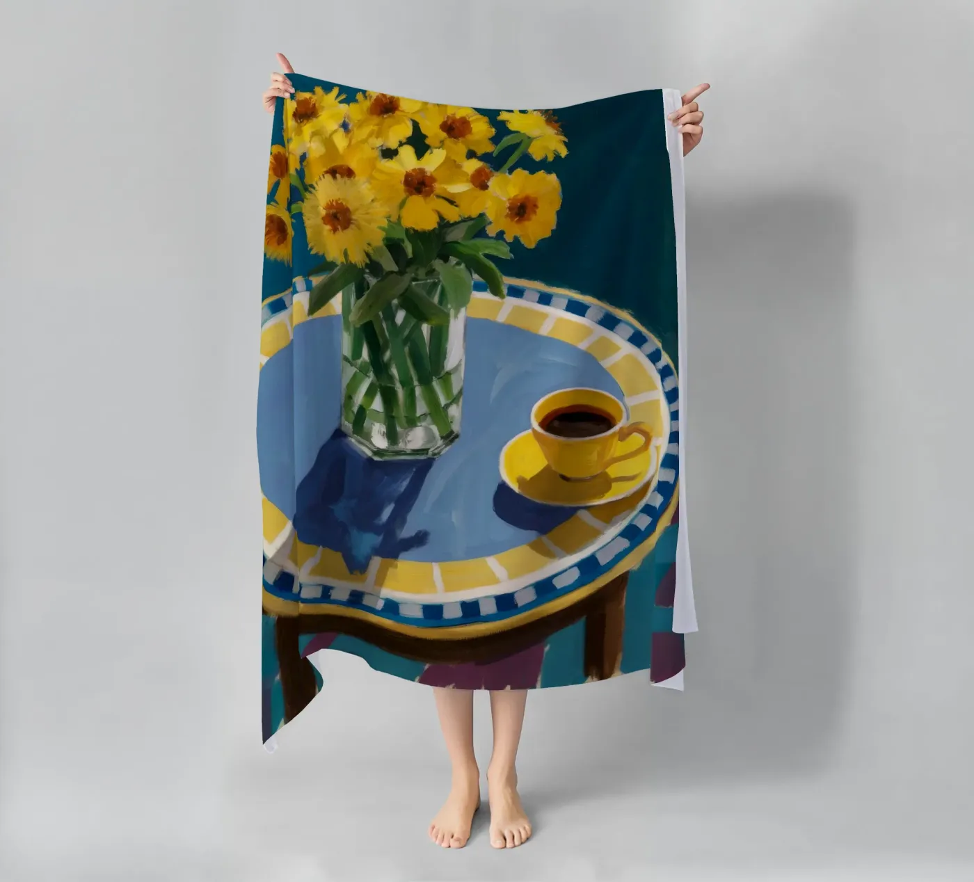 Tavolo Girasole Solitudine telo mare da Fable Tempa