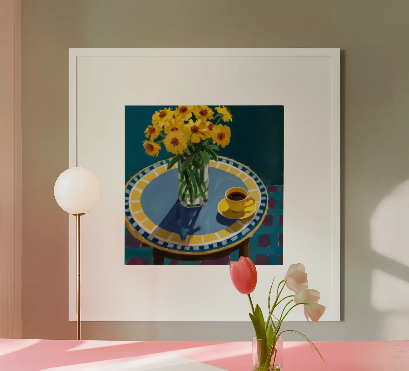 Sunflower Table Solitude poster by Fable Tempa
