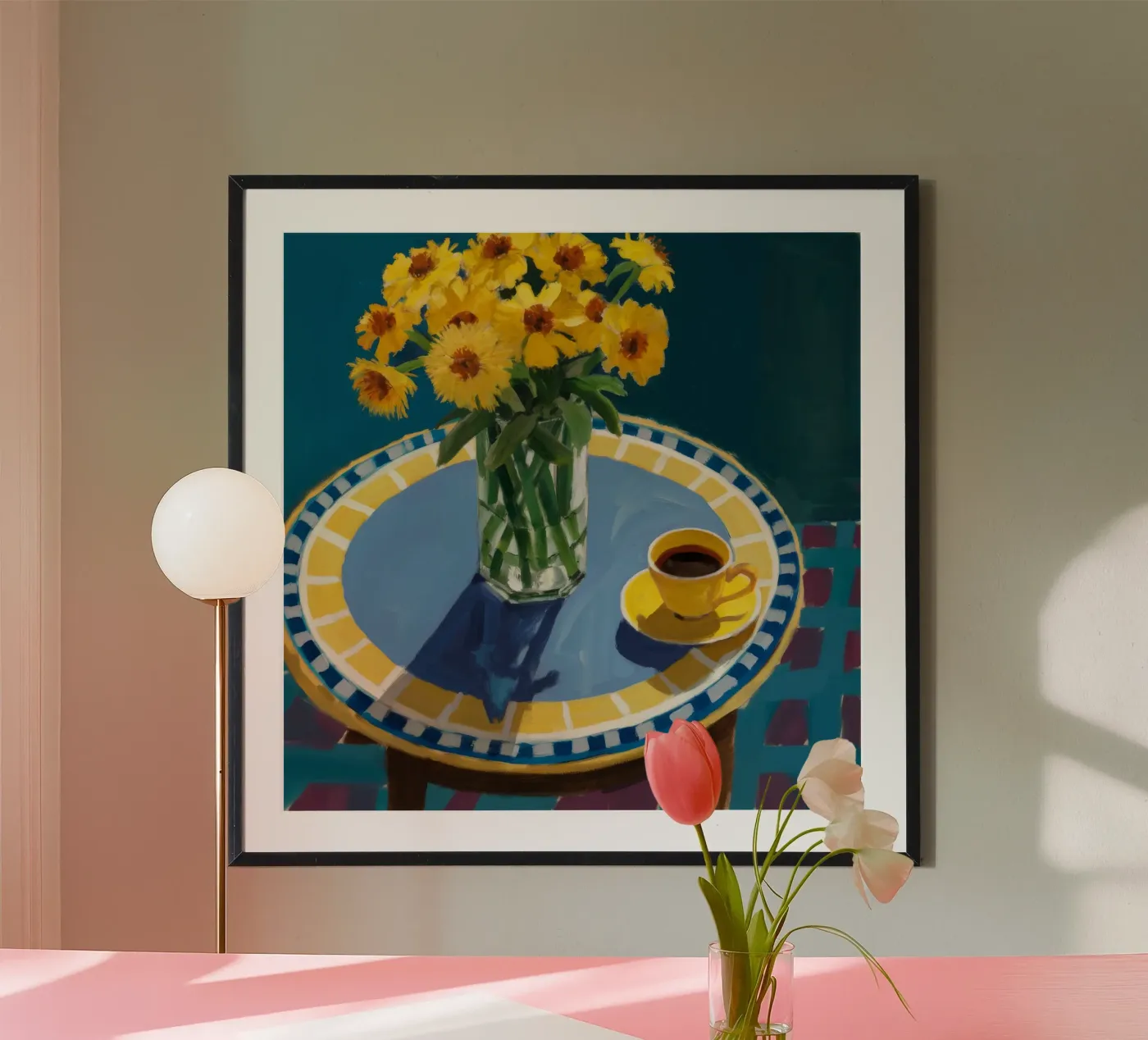 Sunflower Table Solitude poster by Fable Tempa