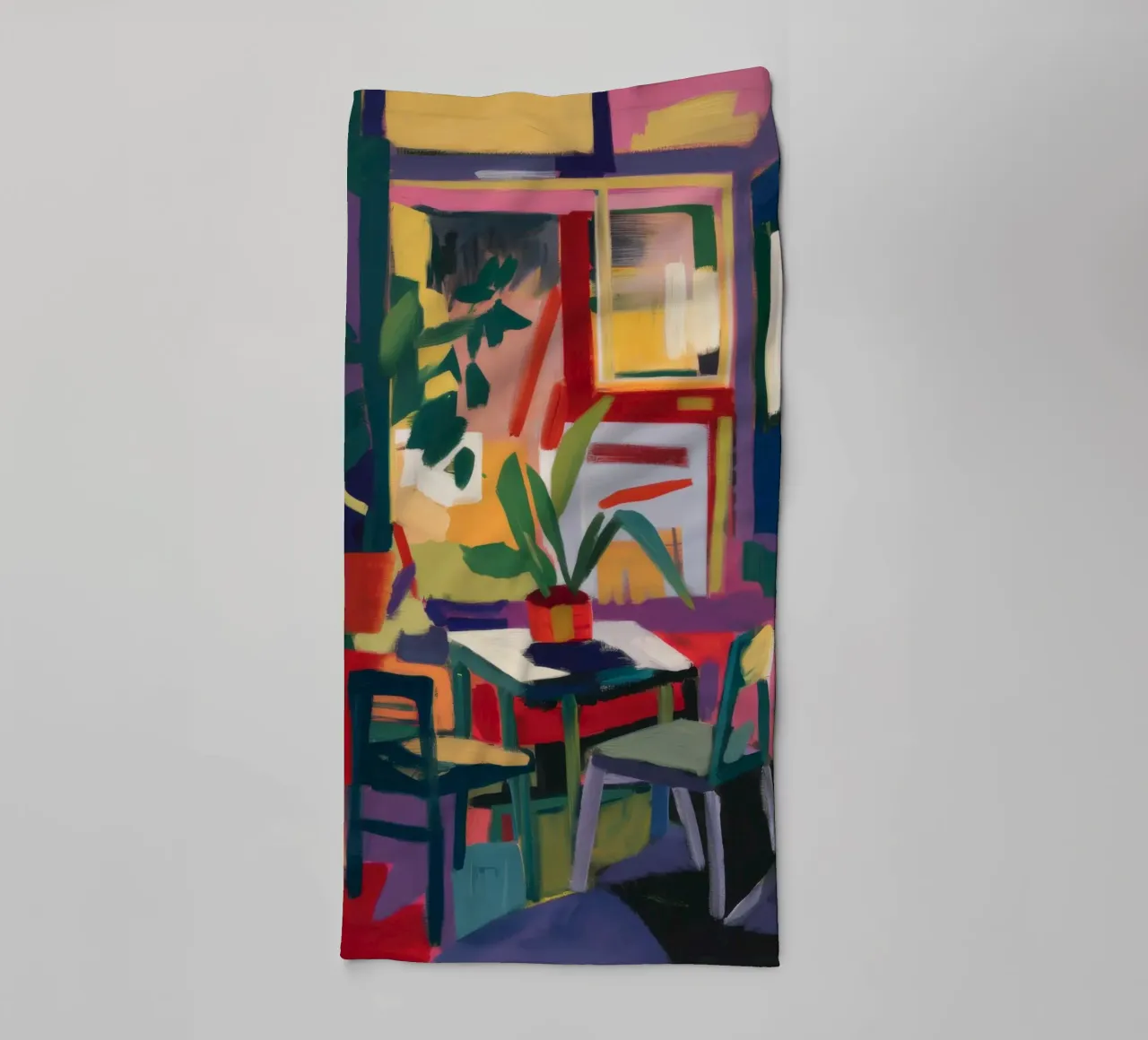 Abstracte eetkamer Chaos badhanddoek van Haven Fantasy