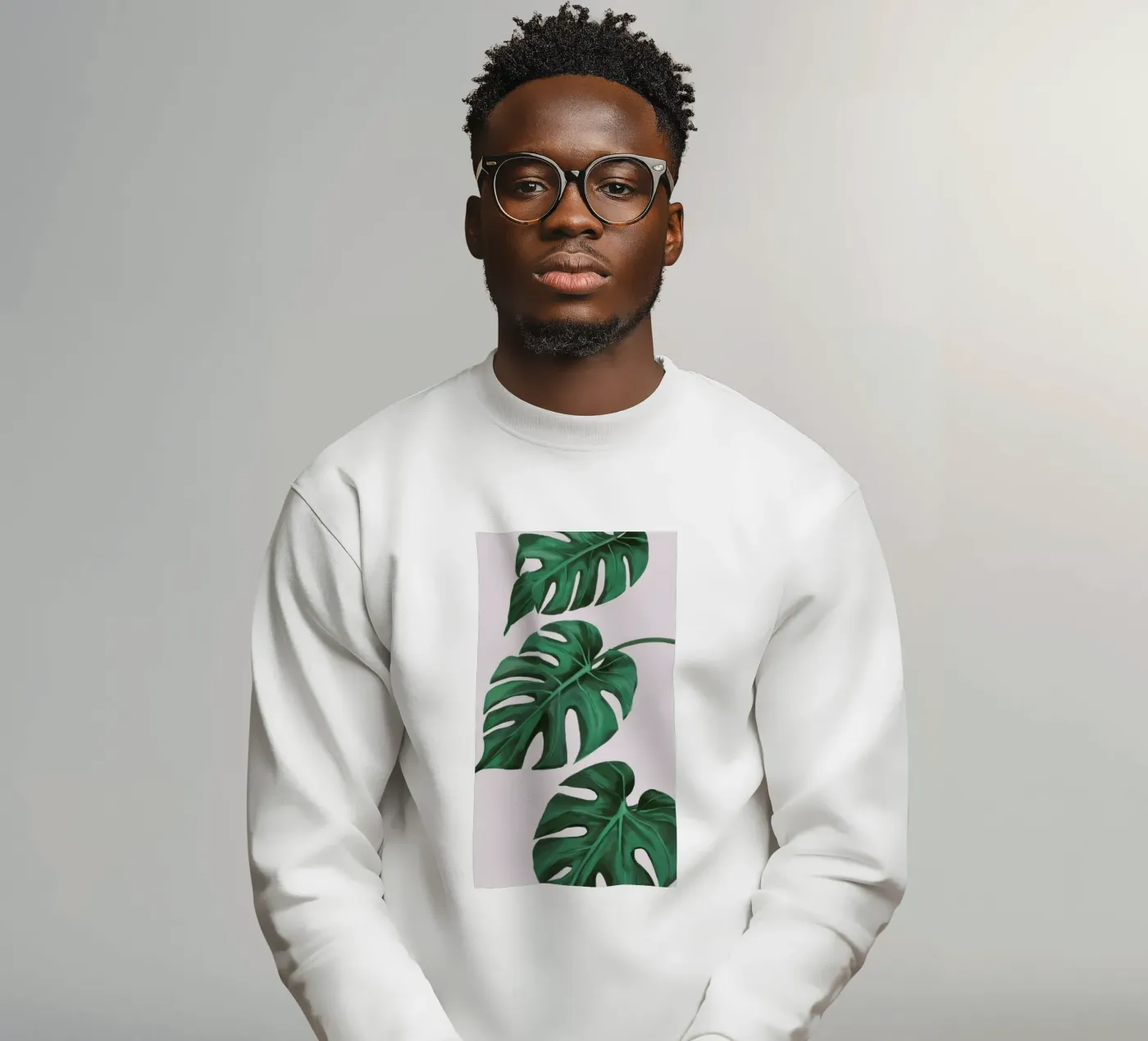 Studio sulle foglie di Monstera felpa da Pan Denim