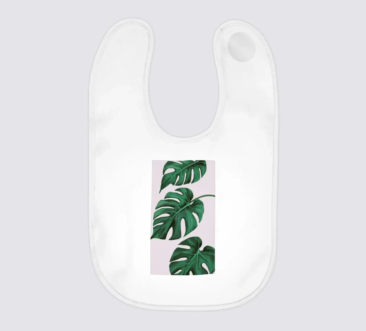 Monstera-Blatt-Studie Babylätzchen von Pan Denim