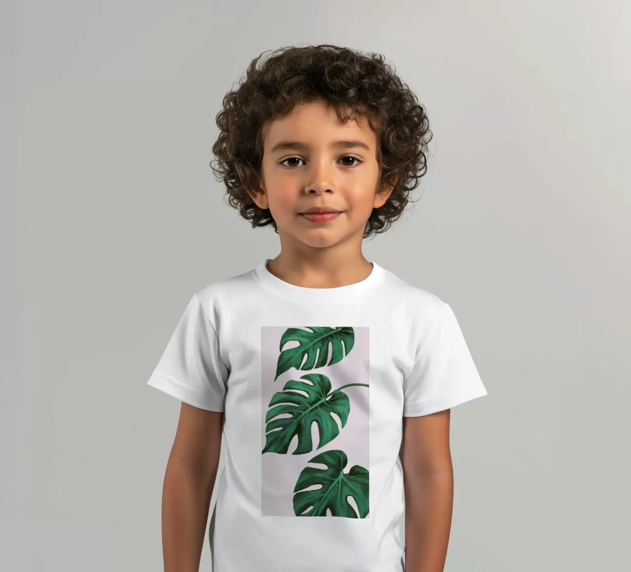 Studio sulle foglie di Monstera t-shirt bambini da Pan Denim