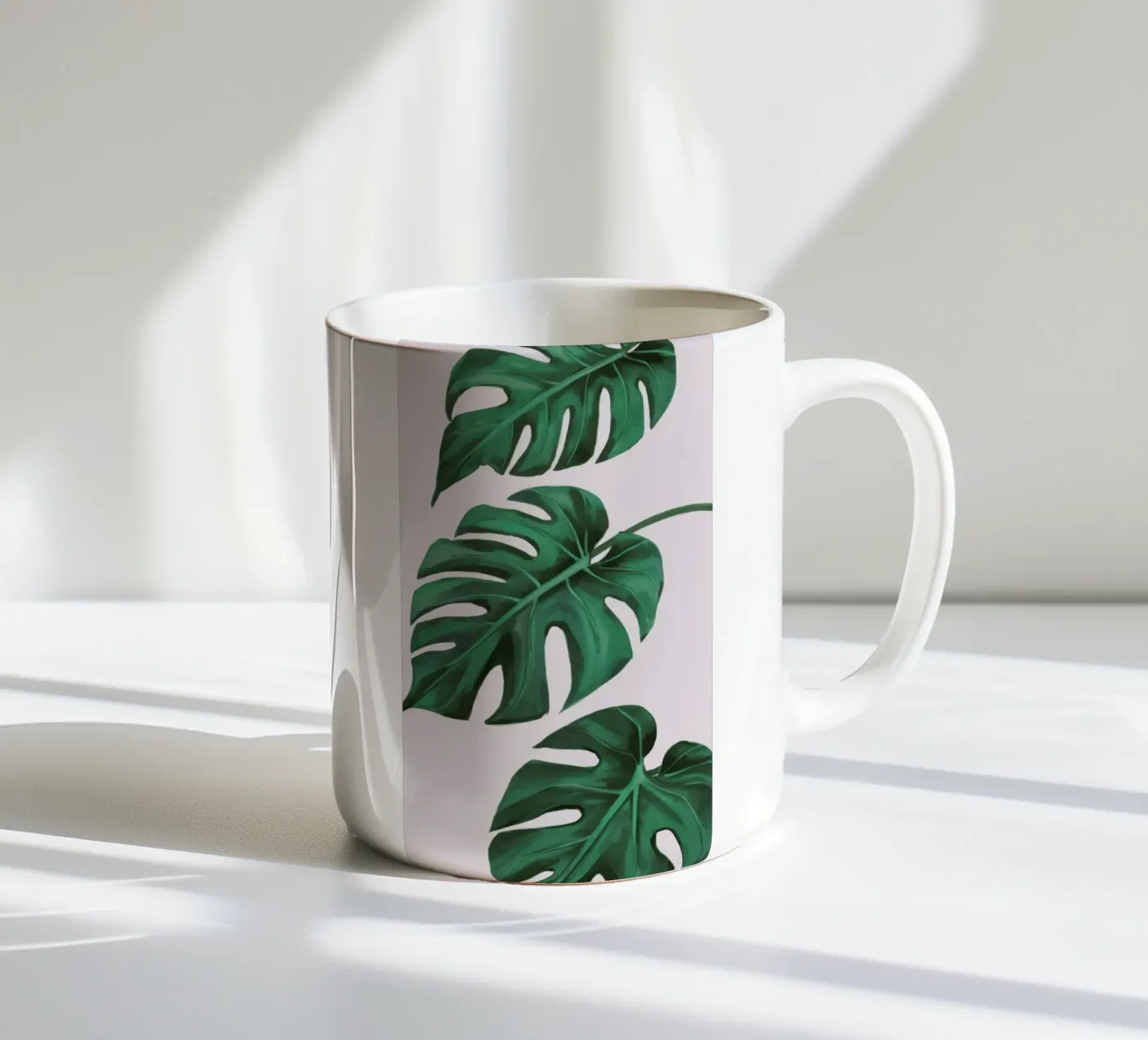 Monstera Leaf Study ceramic mug by Pan Denim