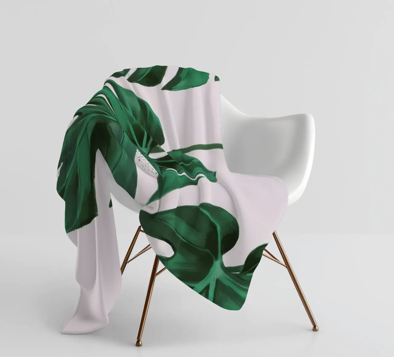 Monstera-Blatt-Studie Fleecedecke von Pan Denim