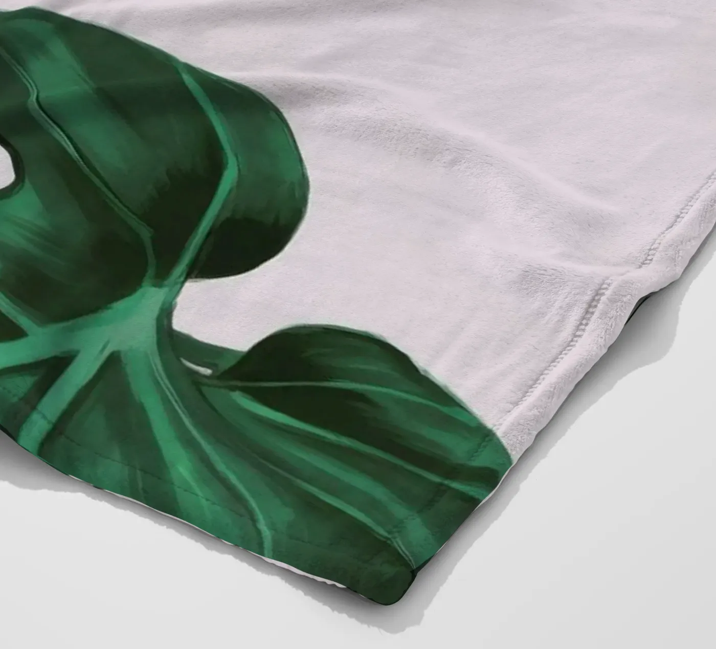 Monstera Leaf Study fleece blanket by Pan Denim
