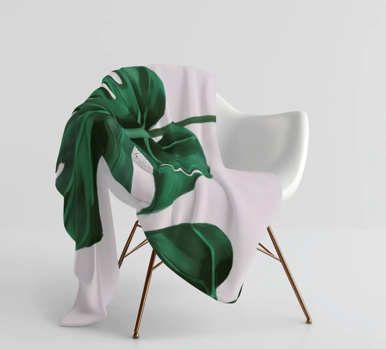 Monstera-Blatt-Studie Fleecedecke von Pan Denim