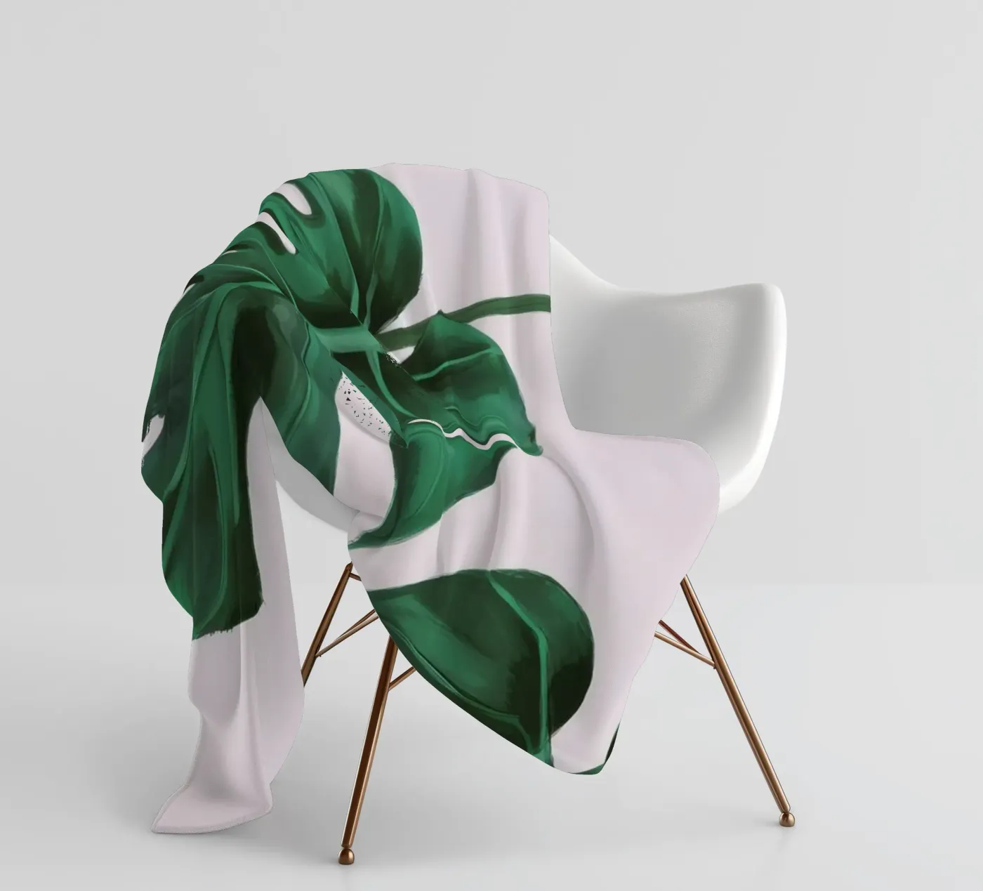 Monstera Leaf Study fleece blanket by Pan Denim