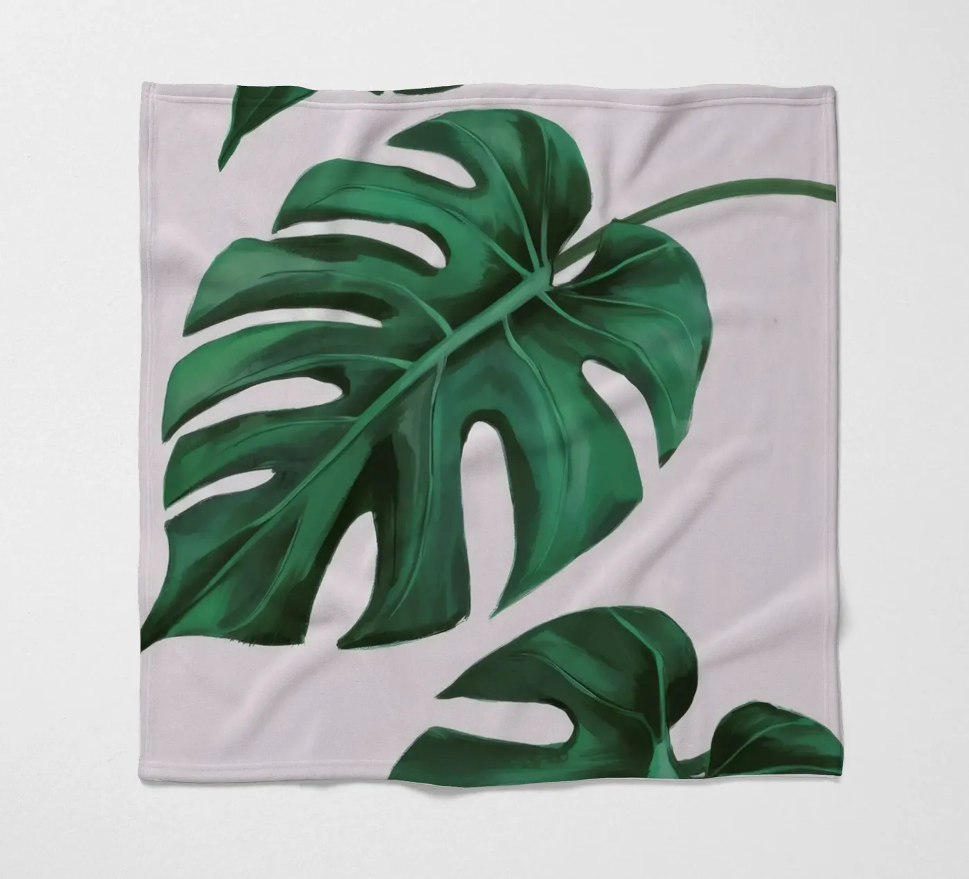 Monstera Leaf Study fleece blanket by Pan Denim