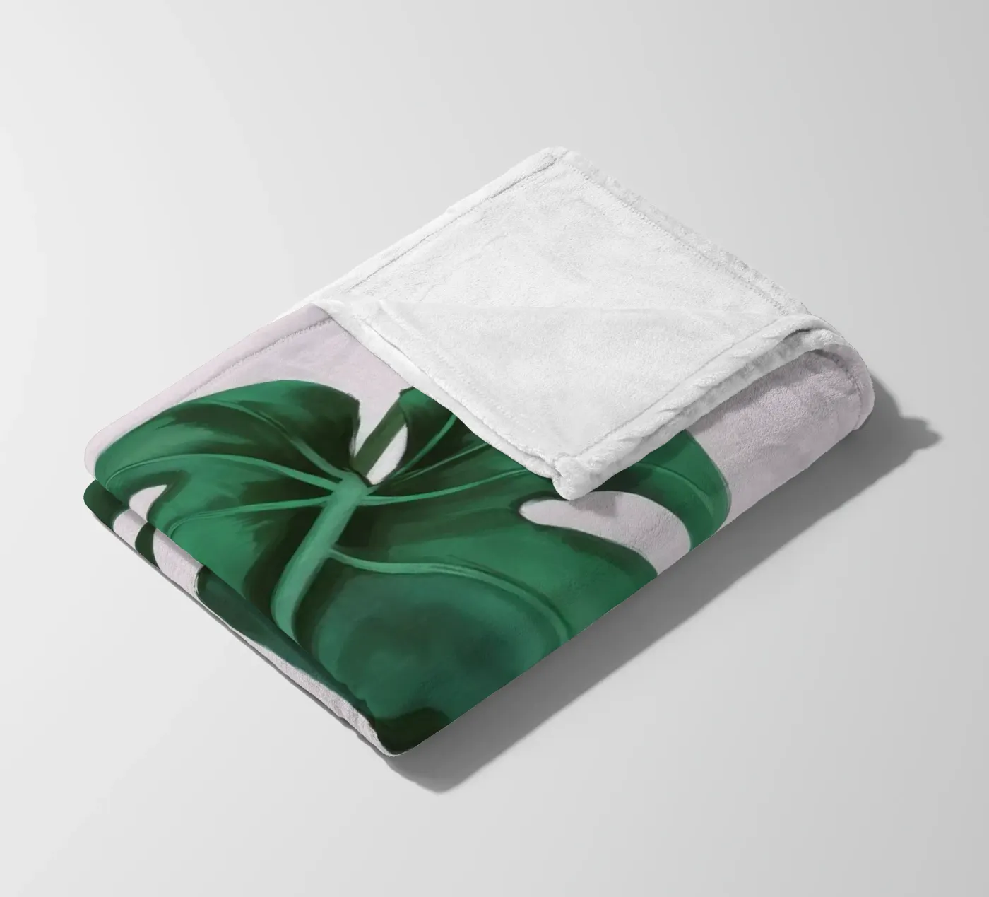 Monstera Leaf Study fleece blanket by Pan Denim