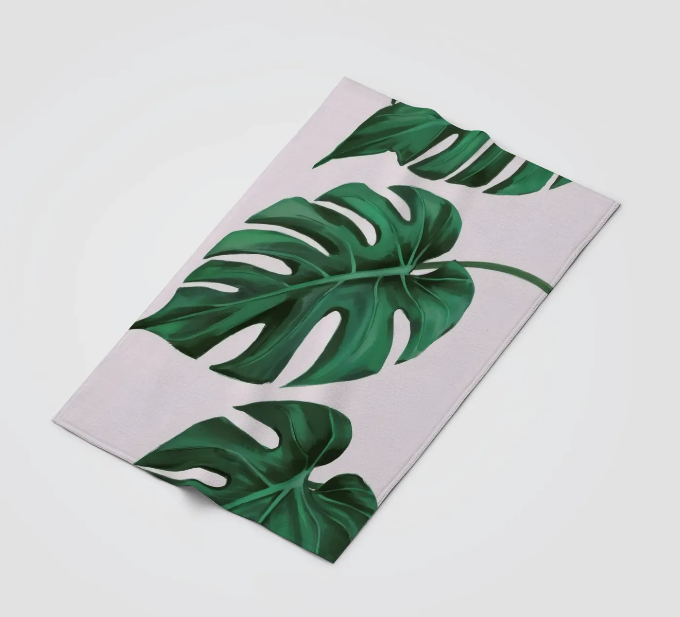 Monstera Leaf Study fleece blanket by Pan Denim