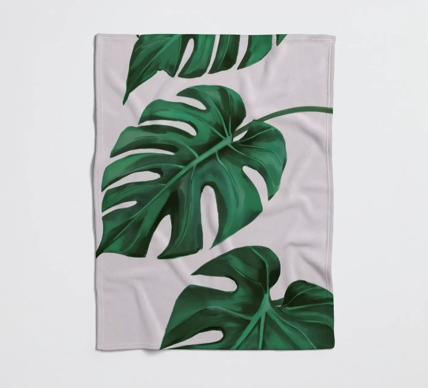Monstera Leaf Study fleece blanket by Pan Denim