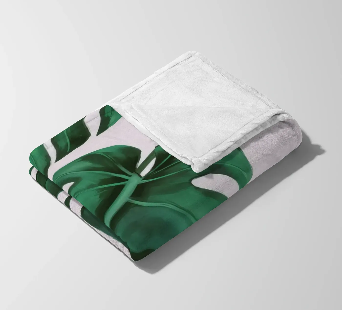 Monstera Leaf Study fleece blanket by Pan Denim