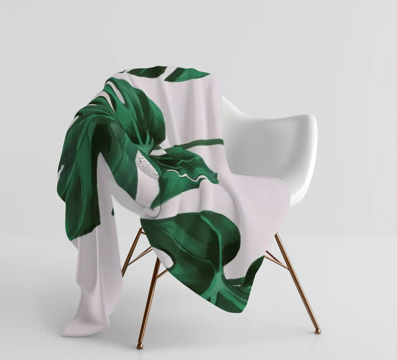 Monstera-Blatt-Studie Fleecedecke von Pan Denim