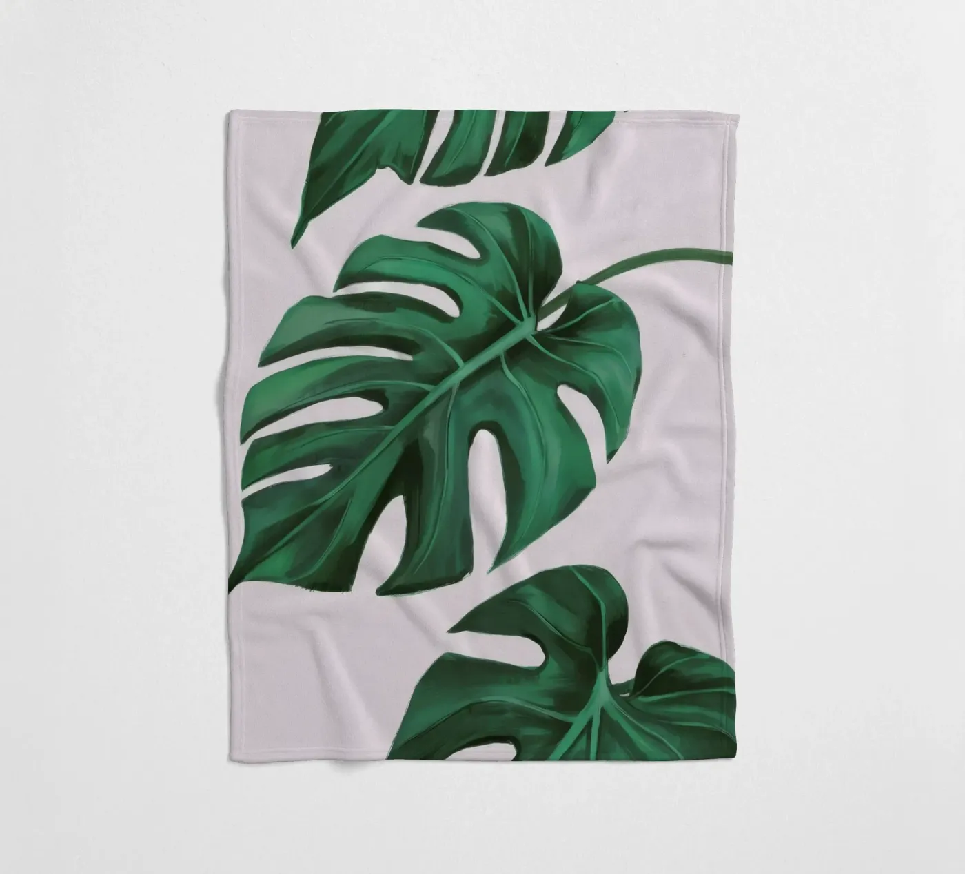 Monstera Leaf Study fleece blanket by Pan Denim